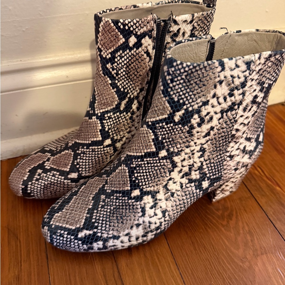 Gianni Bini Snakeskin Pattern Ankle Booties